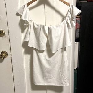 White Off the Shoulder Bodycon Dress